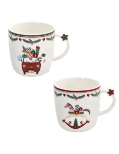 Set 2 Mug 360 cc Let It Snow New Bone China
