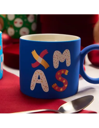 Mug Xmas 350 cc Hip New Bone China Blu