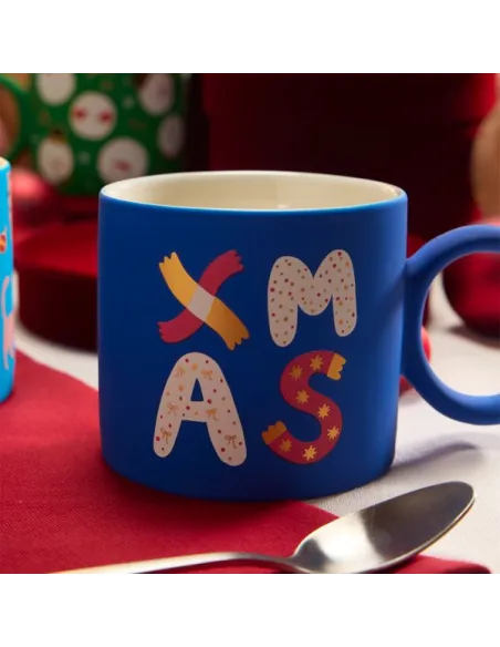 Mug Xmas 350 cc Hip New Bone China Blu