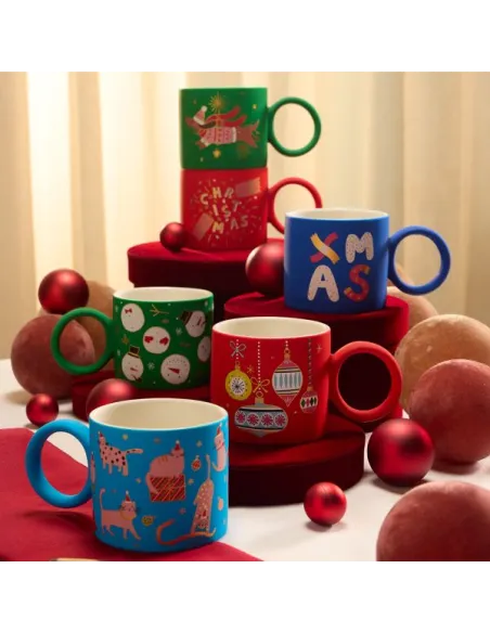 Mug Christmas 350 cc Hip New Bone China Rosso