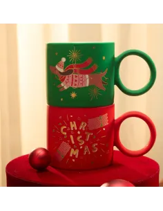 Mug Christmas 350 cc Hip New Bone China Rosso 2