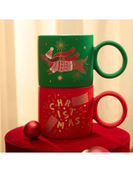 Mug Christmas 350 cc Hip New Bone China Rosso