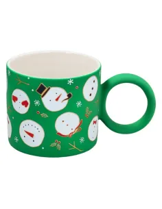Mug Snowman 350 cc Hip New Bone China Verde