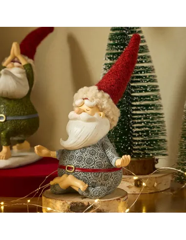 Babbo Natale Fiore Di Loto h 21 cm Poliresina - Linea Babbo Yoga