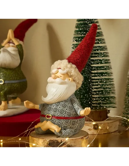 Babbo Natale Fiore Di Loto h 21 cm Poliresina - Linea Babbo Yoga