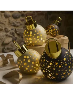 Palla con led 12 cm Vetro Oro