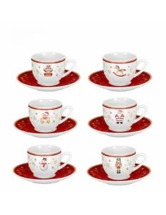 Balocchi - Set 6 Tazzine Natalizie in Porcellana Soggetti Assortiti