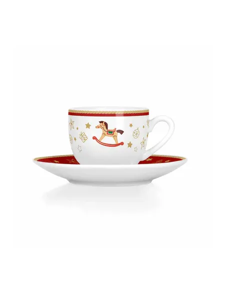 Balocchi - Set 6 Tazzine Natalizie in Porcellana Soggetti Assortiti