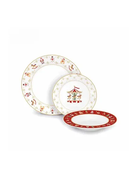 Balocchi - Set 3 Piatti Natalizi in Porcellana