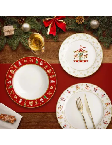 Balocchi - Set 3 Piatti Natalizi in Porcellana