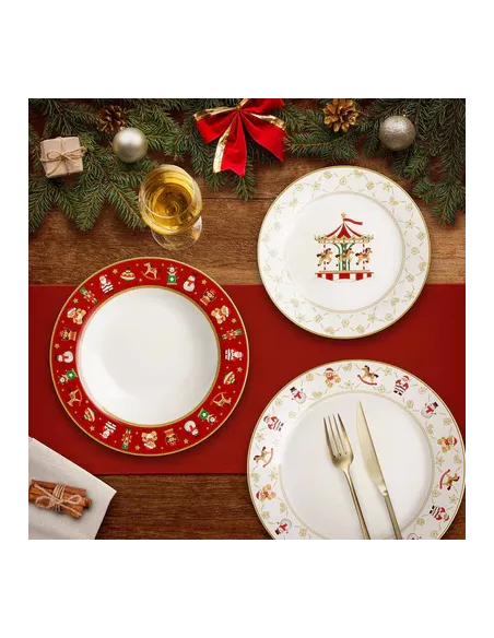 Balocchi - Set 3 Piatti Natalizi in Porcellana