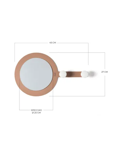 Specchio Moderno da Parete Riflesso & Appeso Nero