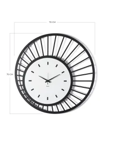 Orologio da Parete Ray Nero e Bianco Marmo 2