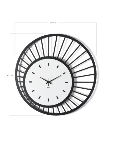 Orologio da Parete Ray Nero e Bianco Marmo