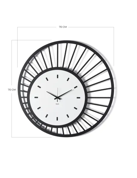 Orologio da Parete Ray Nero e Bianco Marmo