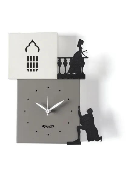 Orologio da Parete Romeo e Giulietta Fango Avorio e Nero