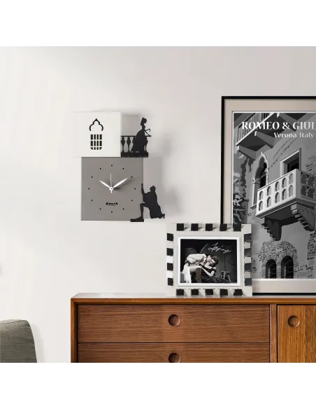 Orologio da Parete Romeo e Giulietta Fango Avorio e Nero