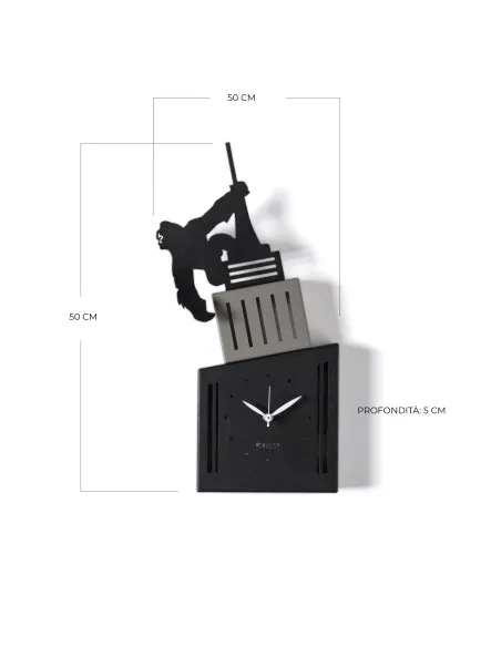 Orologio da Parete King Kong Nero e Petrolio