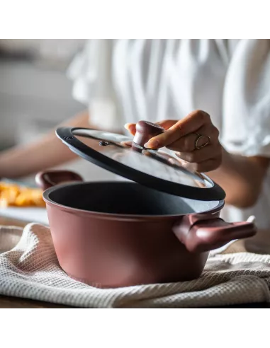 Pentola con Coperchio in Vetro Cm 22 Cook&Color Navy Blue