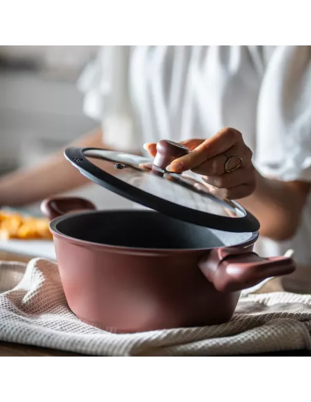 Pentola con Coperchio in Vetro Cm 22 Cook&Color Navy Blue