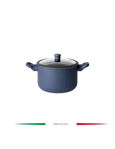 Pentola con Coperchio in Vetro Cm 22 Cook&Color Navy Blue