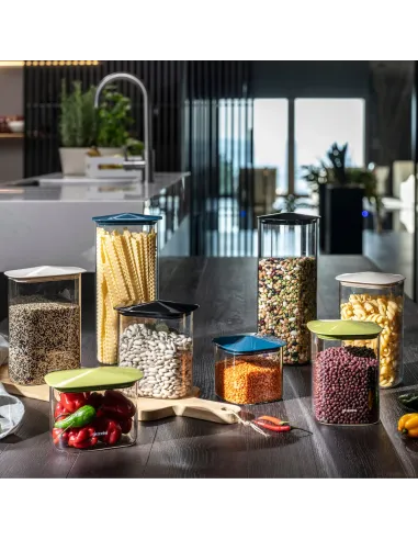 Barattolo in Vetro Rettangolare Tappo Ermetico Argilla L FRESH&STYLE