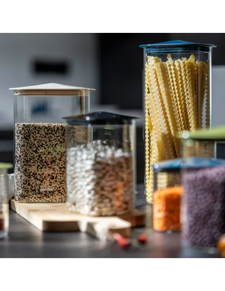 Barattolo in Vetro Rettangolare Tappo Ermetico Verde Avocado L FRESH&STYLE