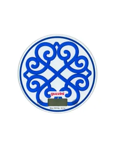 Bilancia da Cucina Digitale Tonda in Vetro Blu Harmonia