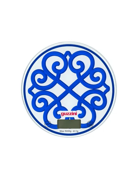 Bilancia da Cucina Digitale Tonda in Vetro Blu Harmonia