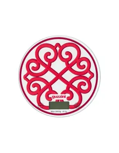 Bilancia da Cucina Digitale Tonda in Vetro Rosso Harmonia