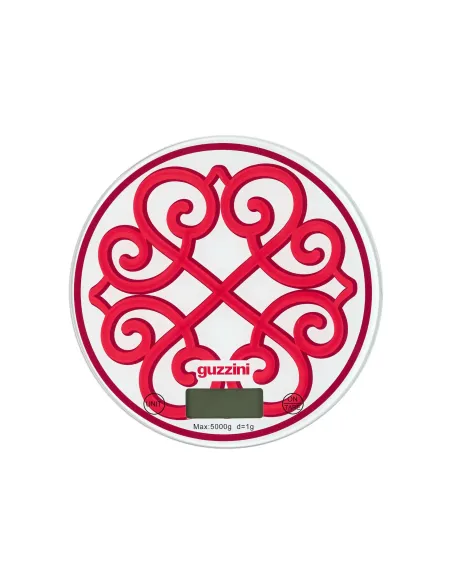 Bilancia da Cucina Digitale Tonda in Vetro Rosso Harmonia