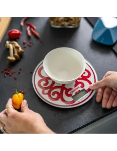 Bilancia da Cucina Digitale Tonda in Vetro Rosso Harmonia 2