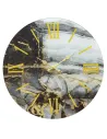 Orologio da parete Effetto Marmo Ecru Grigio in Vetro Temperato 43CM