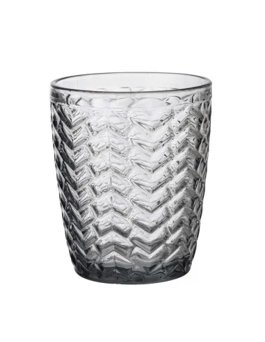 Set 6 Bicchieri Acqua Wave in Vetro Fumè 300ml