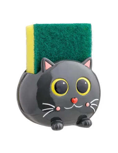 Portaspugna Resina Gattino Nero