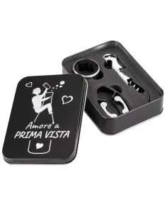 Set da Vino in Scatola in Latta Amore a Prima Vista