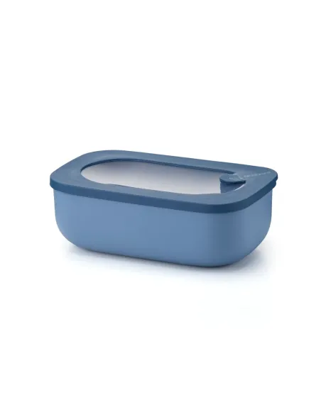 Store&more Bio - Contenitore Ermetico Rettangolare Basso Per Frigo/ Freezer/ Microonde 900 cc Blu