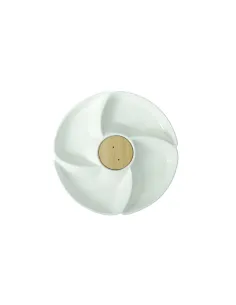 Antipastiera Rondo in Porcellana e Bamboo Con 2 Forchettine Inox 2