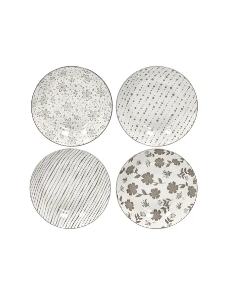 Servizio Piatti 12pz Loto in Porcellana Decori Assortiti