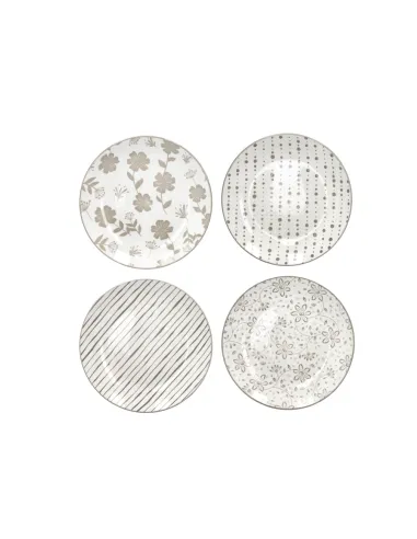 Servizio Piatti 12pz Loto in Porcellana Decori Assortiti