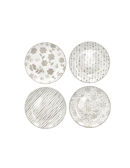 Servizio Piatti 12pz Loto in Porcellana Decori Assortiti