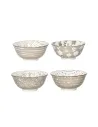 Set 4 Ciotole Loto in Porcellana Decori Assortiti