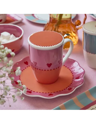 Mug con Filtro Cuori Madame New Bone China Andrea Fontebasso