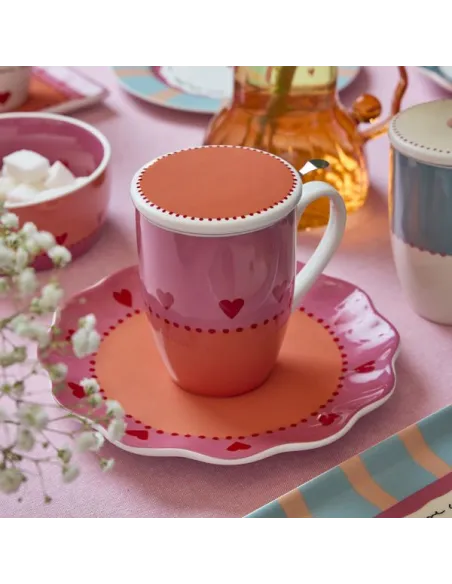 Mug con Filtro Cuori Madame New Bone China Andrea Fontebasso