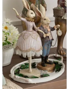 Coniglietta Ballerina in Resina Lilla 34cm L' Arte di Nacchi 2