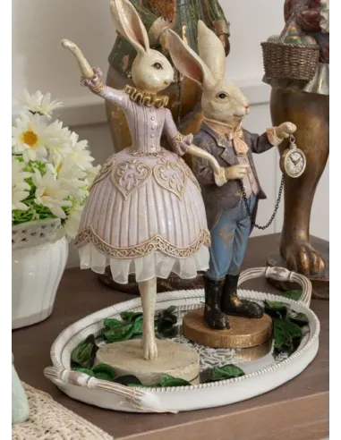 Coniglietta Ballerina in Resina Lilla 34cm L' Arte di Nacchi