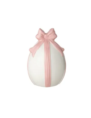 Uovo Grande Fiocco Rosa in Ceramica L' Arte di Nacchi