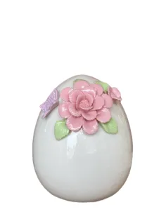 Uovo Grande con Fiori in Ceramica L' Arte di Nacchi