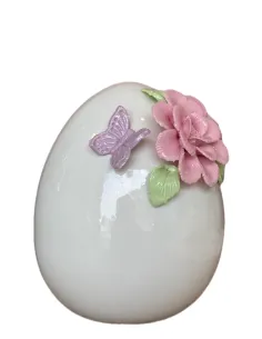 Uovo Grande con Fiori in Ceramica L' Arte di Nacchi 2