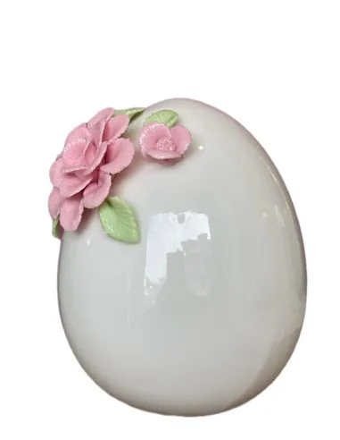 Uovo Grande con Fiori in Ceramica L' Arte di Nacchi